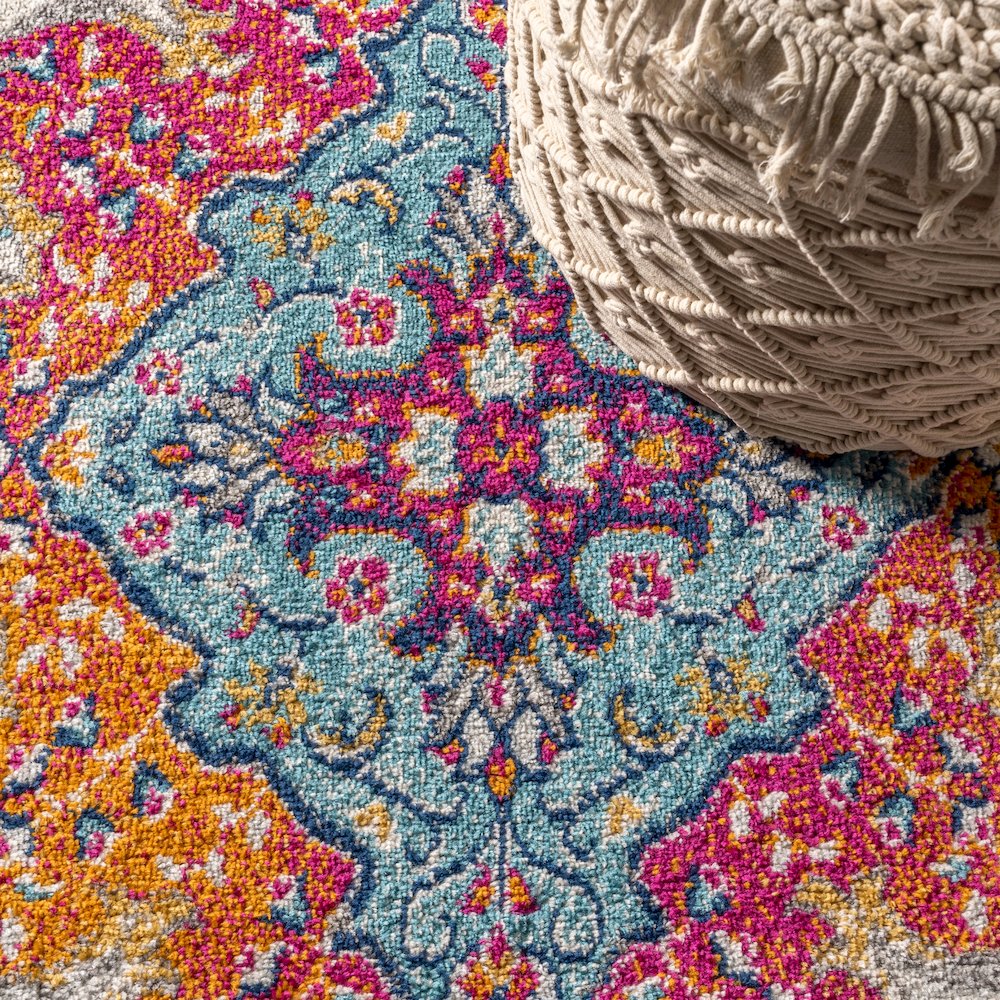 Bohemian Flair Boho Vintage Medallion Area Rug. Picture 4