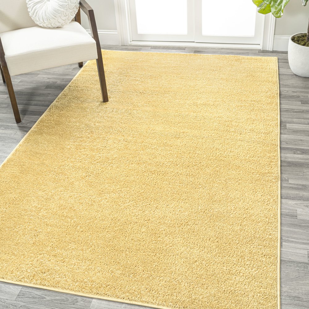 Haze Solid Low Pile Area Rug Mustard. Picture 14