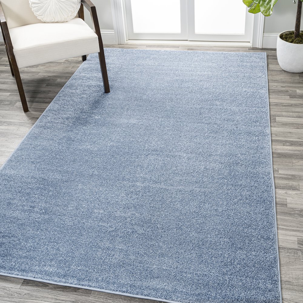 Haze Solid Low Pile Area Rug Classic Blue. Picture 14