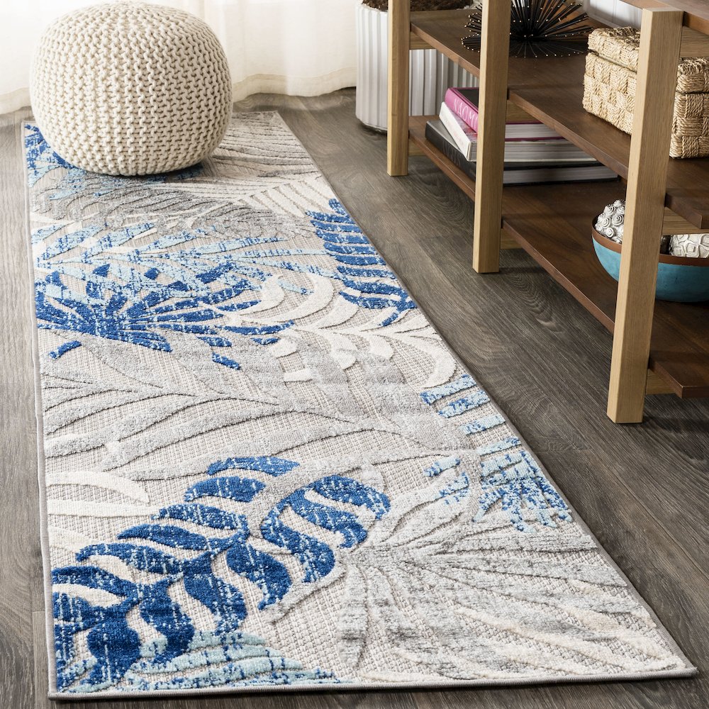 Tropics Palm Leaves Indoor/Outdoor Area Rug. Picture 2