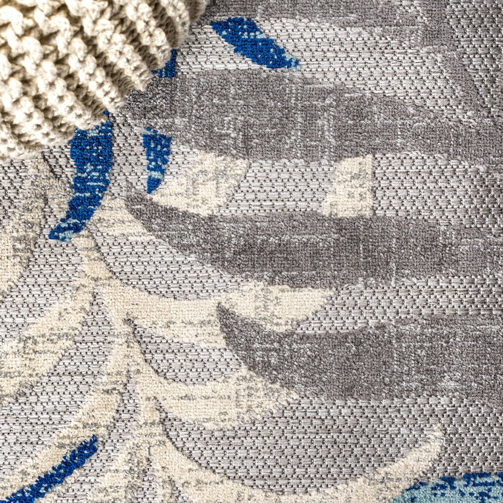 Tropics Palm Leaves Indoor/Outdoor Area Rug. Picture 4