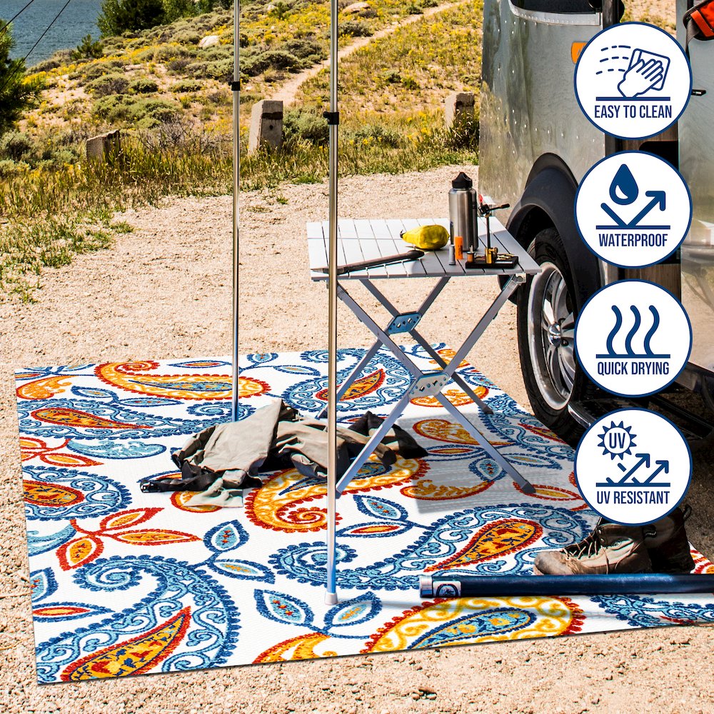Julien Paisley High-Low Indoor/Outdoor Area Rug. Picture 10