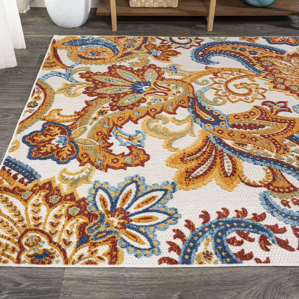 Gordes Paisley High-Low Indoor/Outdoor Area Rug. Picture 3