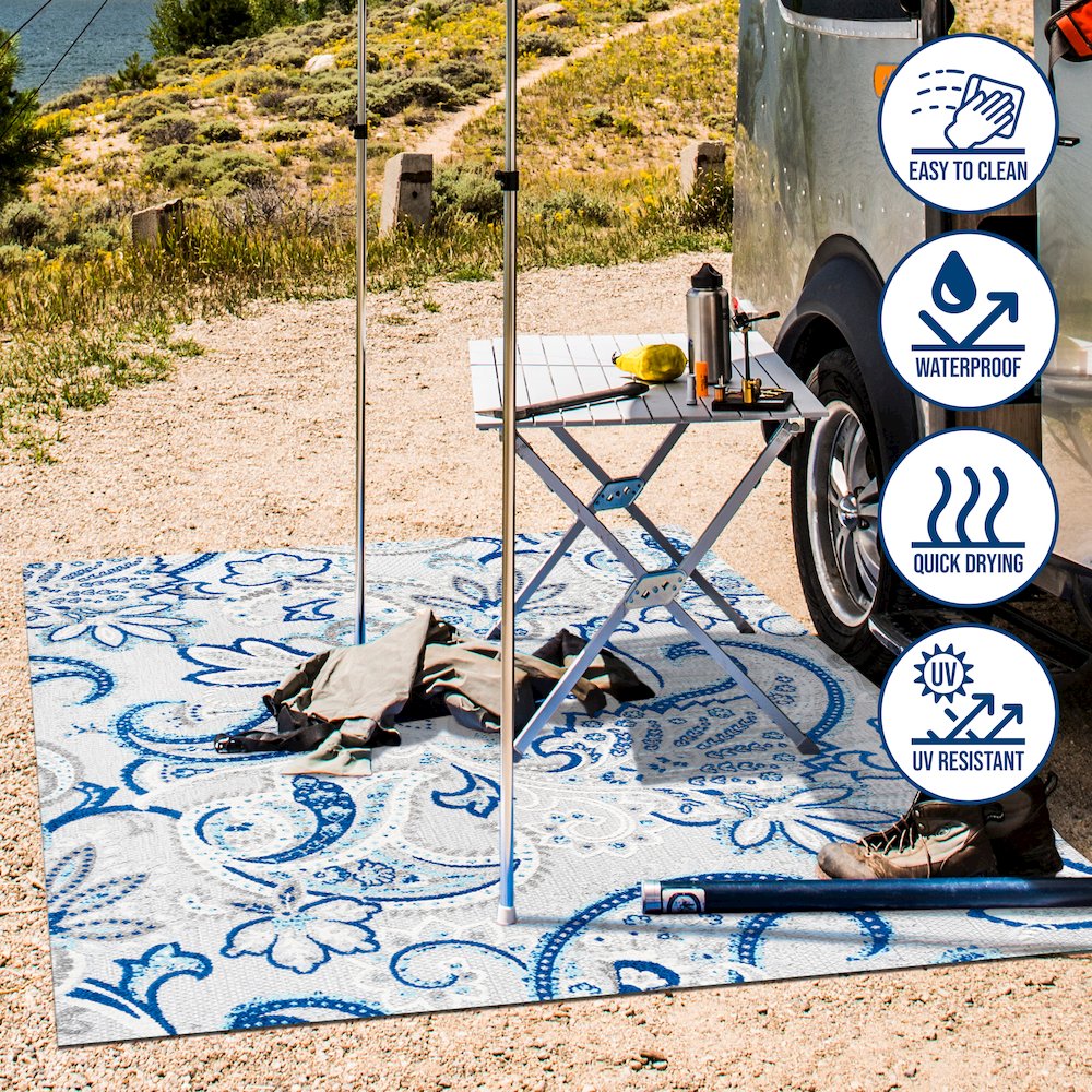 Gordes Paisley High-Low Indoor/Outdoor Area Rug. Picture 10
