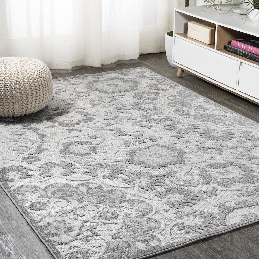 Lucena Modern Medallion High-Low Indoor/Outdoor Area Rug. Picture 2
