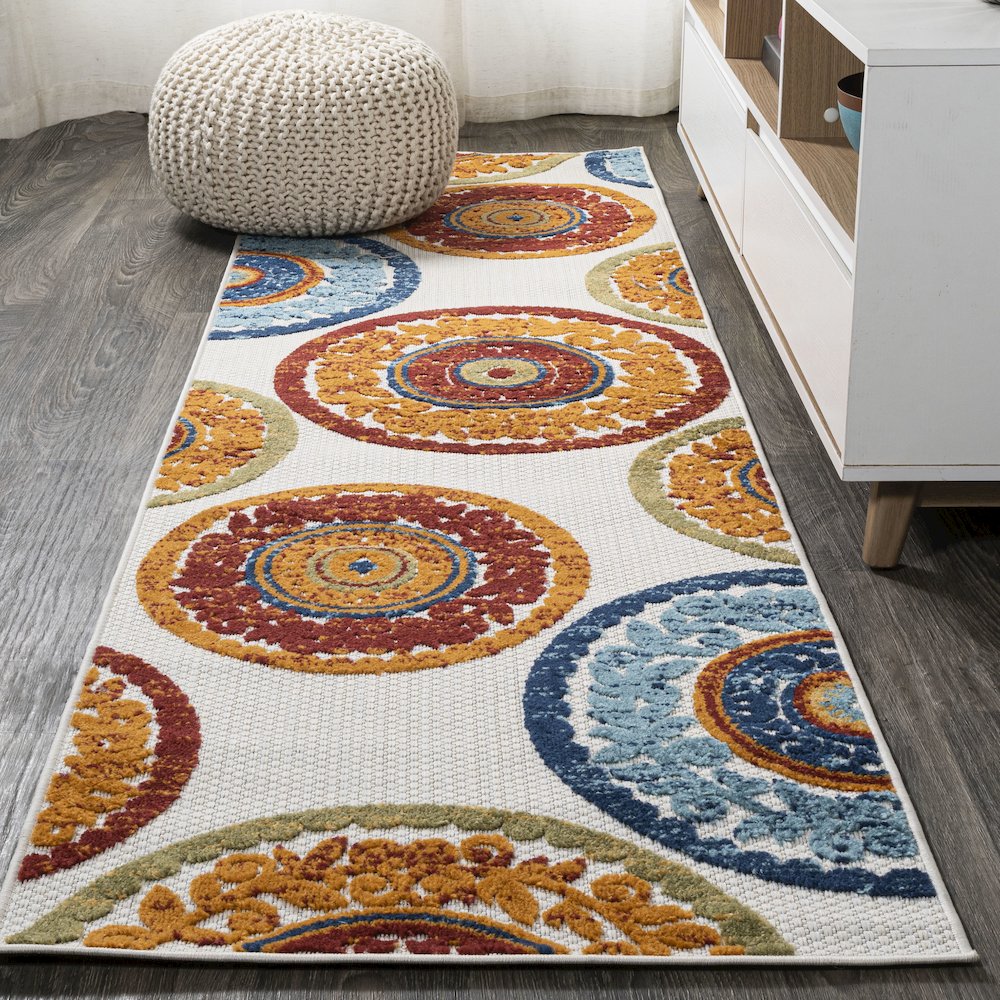 Circus Medallion High-Low Indoor/Outdoor Area Rug. Picture 2