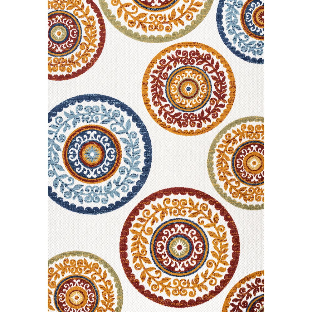 Circus Medallion High-Low Indoor/Outdoor Area Rug. Picture 1