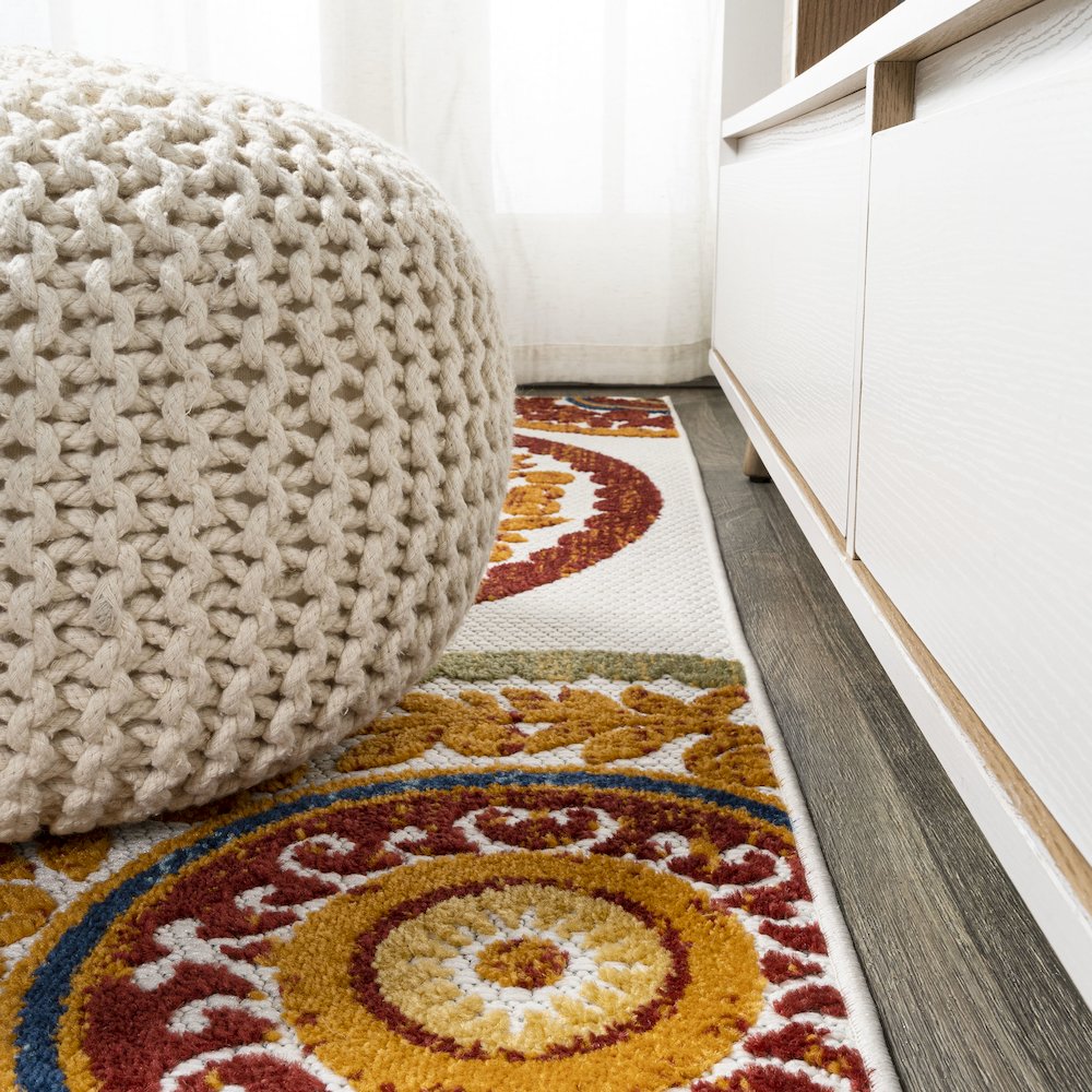 Circus Medallion High-Low Indoor/Outdoor Area Rug. Picture 7