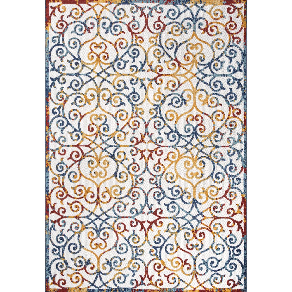 Atrani Scroll Trellis Indoor/Outdoor Area Rug. Picture 1