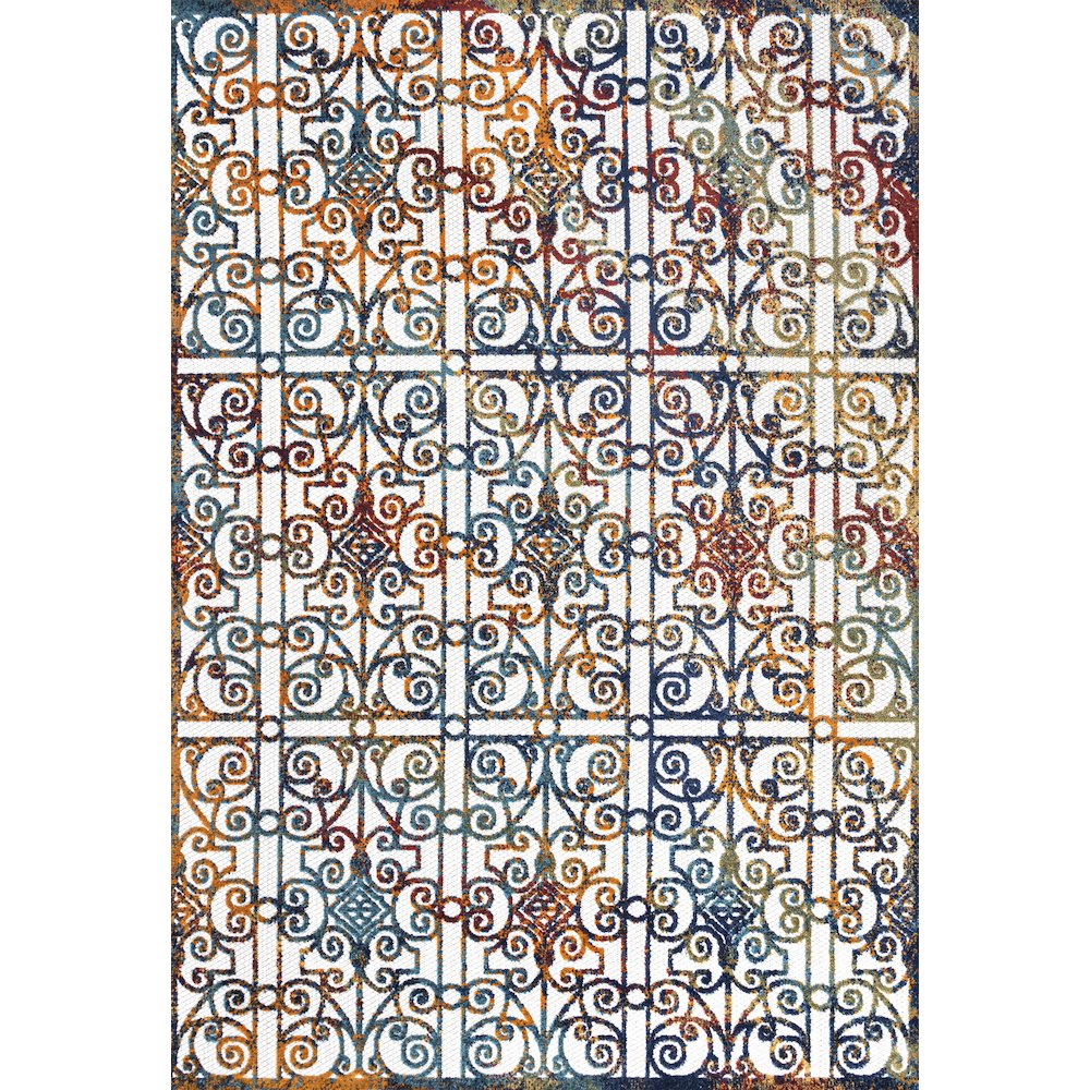 Cetara Ornate Trellis Indoor/Outdoor Area Rug. Picture 1
