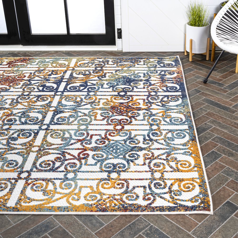 Cetara Ornate Trellis Indoor/Outdoor Area Rug. Picture 7
