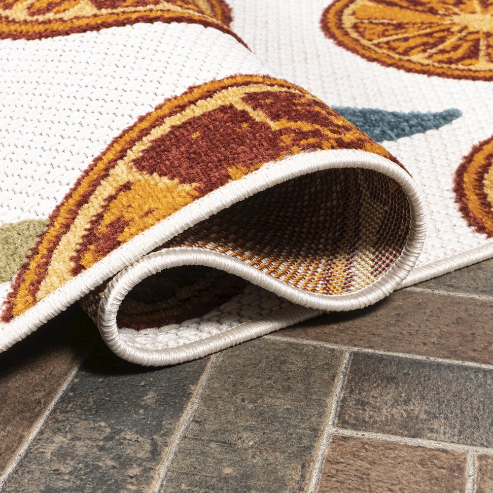 Aranciata Citrus Slice High-Low Indoor/Outdoor Area Rug. Picture 12