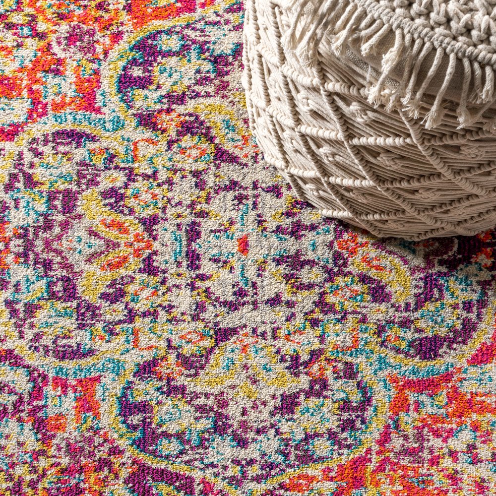 Imara Bohemian Flair Boho Vintage Medallion Area Rug. Picture 5