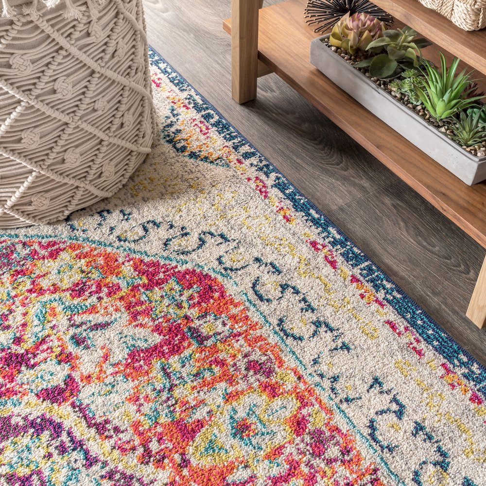 Imara Bohemian Flair Boho Vintage Medallion Area Rug. Picture 6
