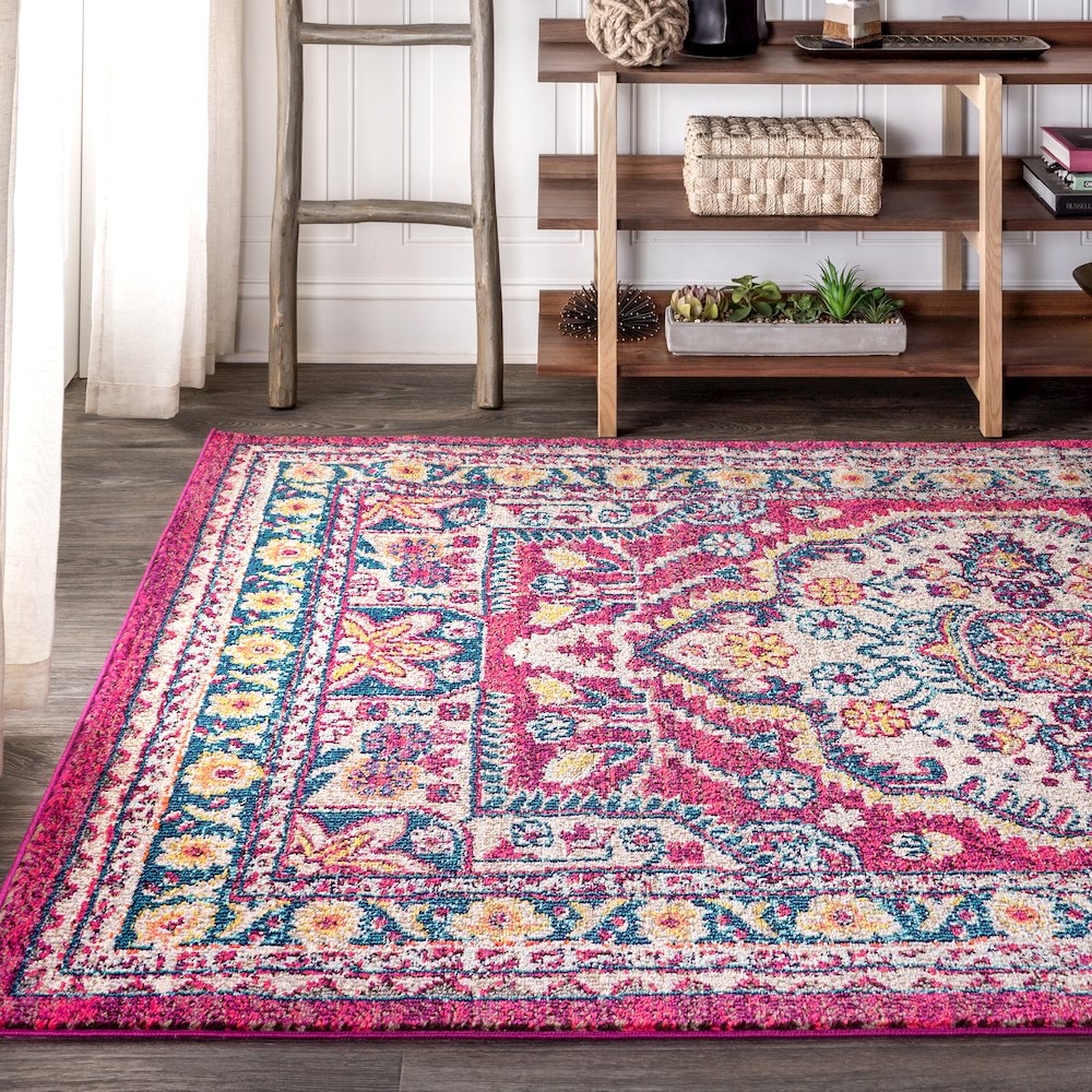 Kristina Bohemian Flair Boho Vintage Medallion Area Rug. Picture 3