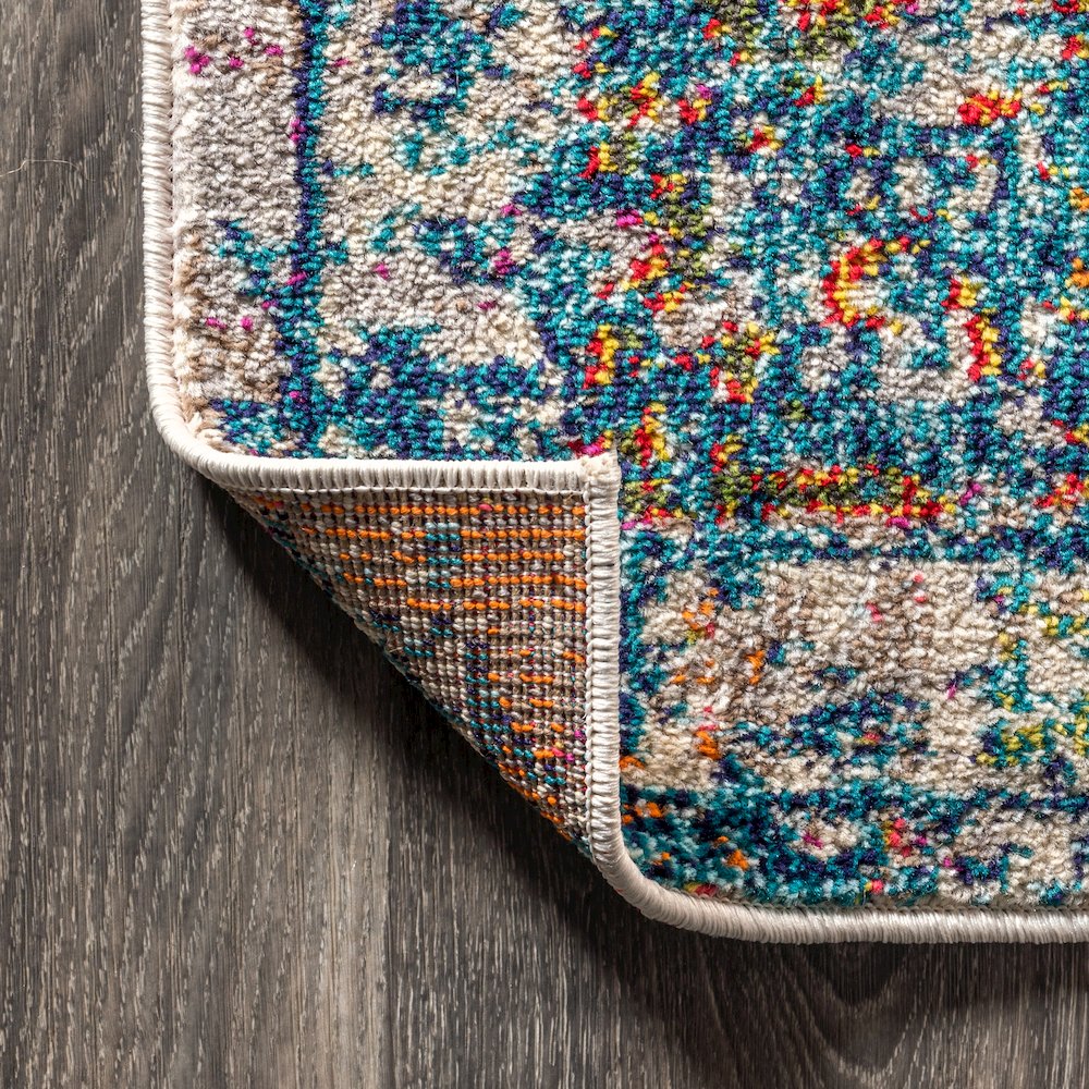 Vibrant Bohemian Flair Boho Vintage Medallion Area Rug. Picture 4