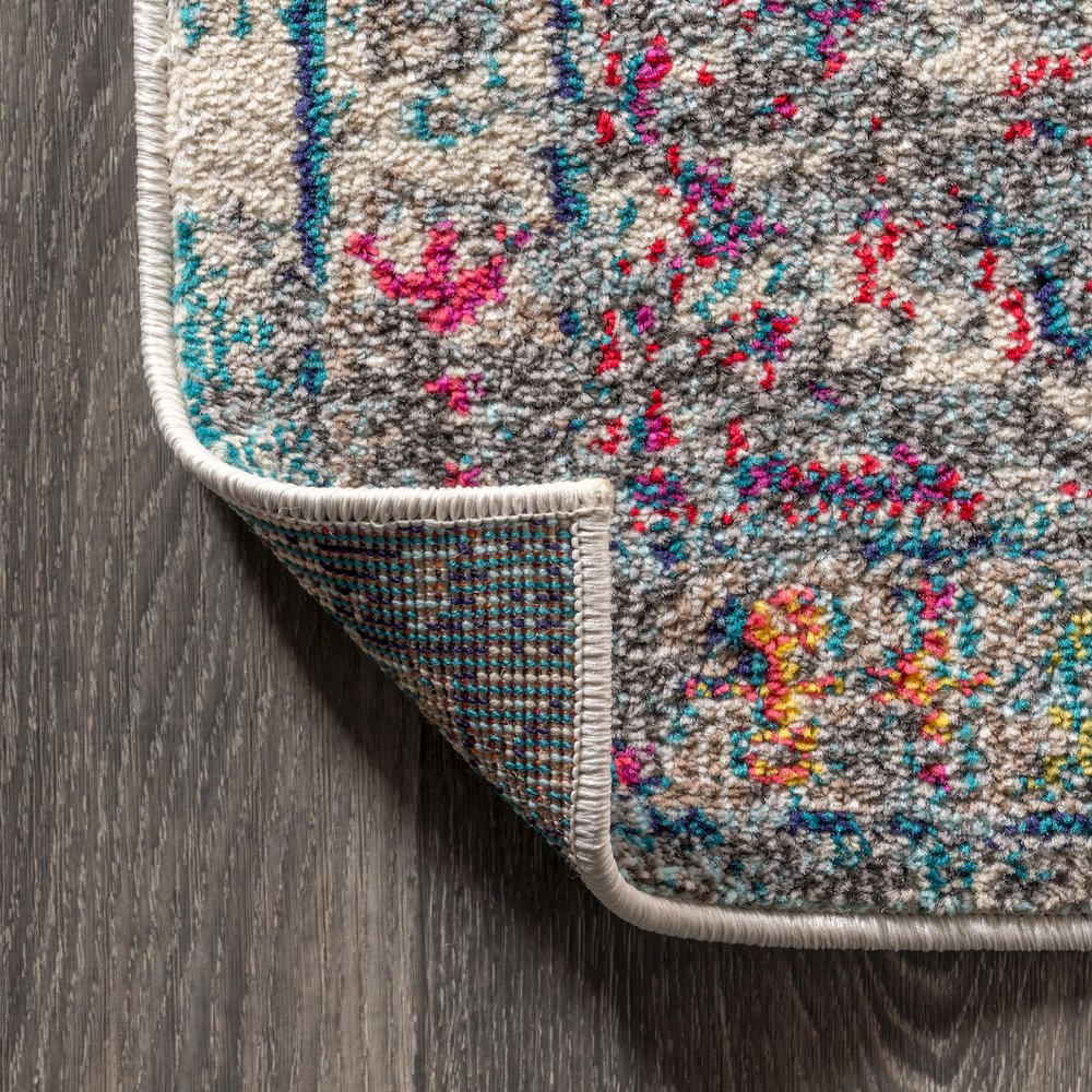 Vibrant Bohemian Flair Boho Vintage Medallion Area Rug. Picture 4