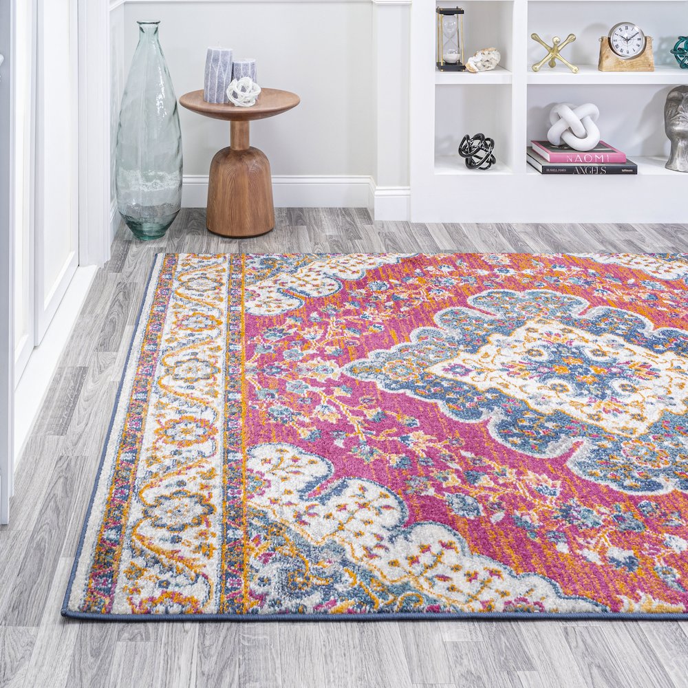 Bohemian Flair Boho Vintage Medallion Area Rug. Picture 3