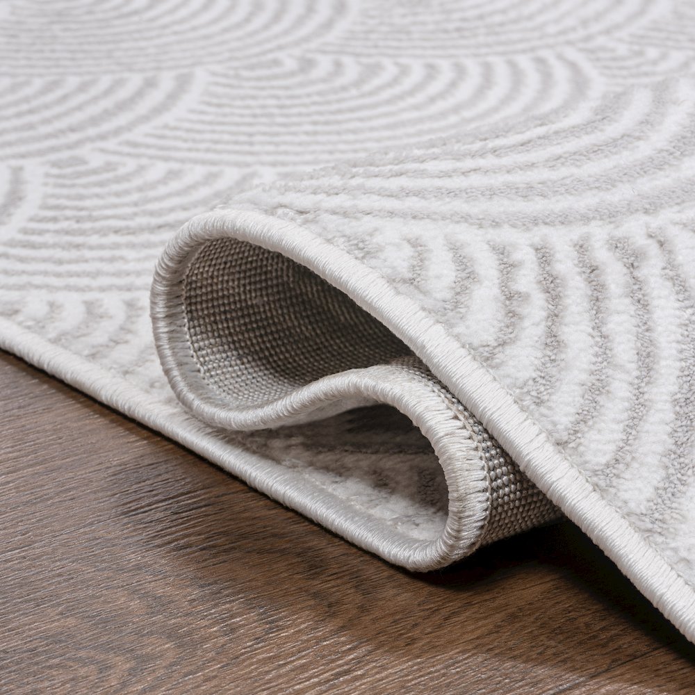 Porter Geometric Art Deco Fan Pattern High-Low Area Rug. Picture 7