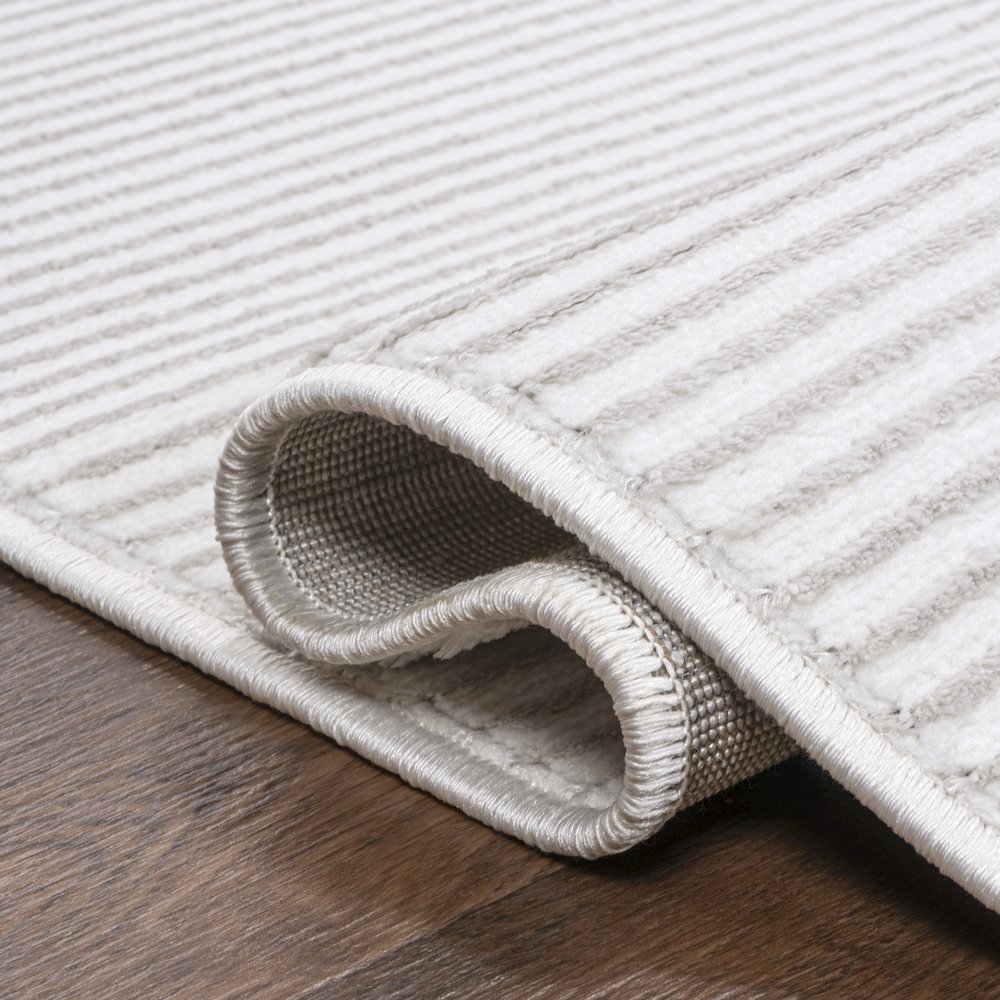 Cole Modern Minimalist Pinstripe High-Low Area Rug. Picture 7