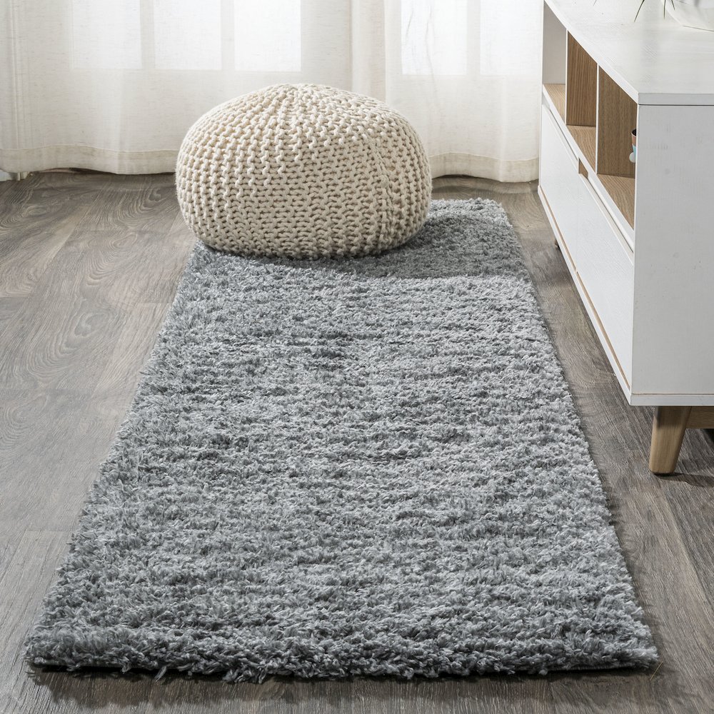 Groovy Solid Shag Area Rug. Picture 2