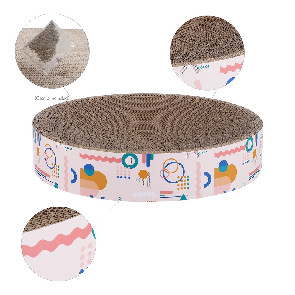 Nelson Modern Cardboard Round Bowl Cat Scratcher With Catnip. Picture 3