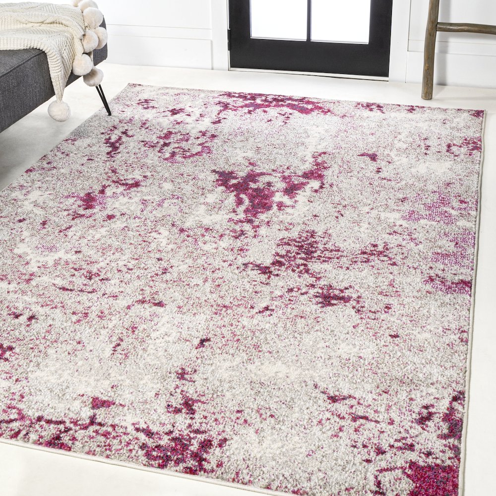 Contemporary Pop Modern Abstract Vintage Faded Area Rug. Picture 2