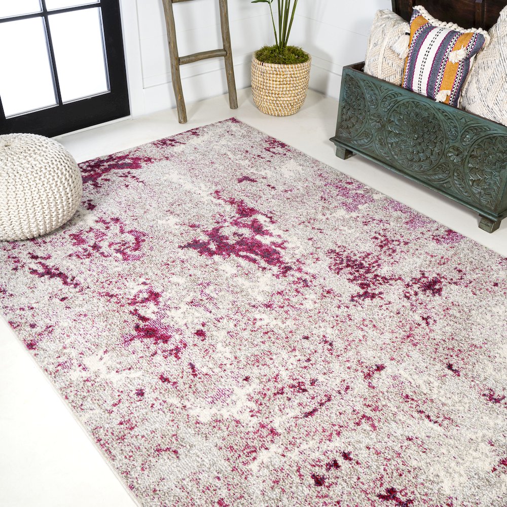 Contemporary Pop Modern Abstract Vintage Faded Area Rug. Picture 4
