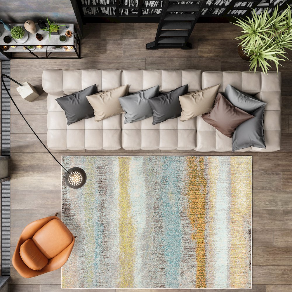 Style Contemporary Pop Modern Abstract Vintage Area Rug. Picture 4