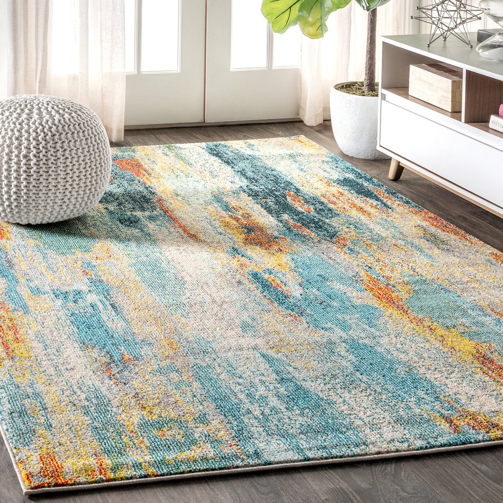 Contemporary Pop Modern Abstract Vintage Waterfall Area Rug. Picture 2