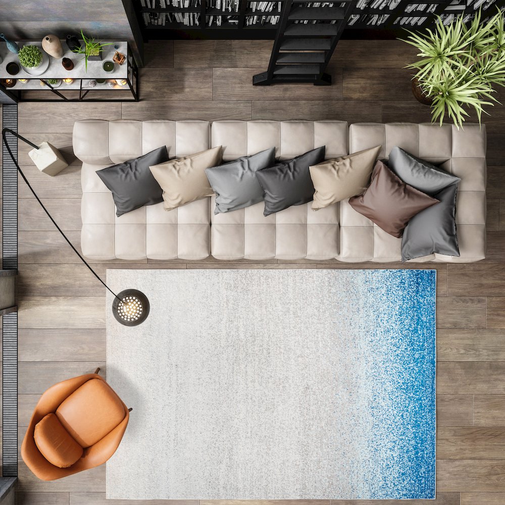 Happy Shore Modern Gradient Area Rug. Picture 5