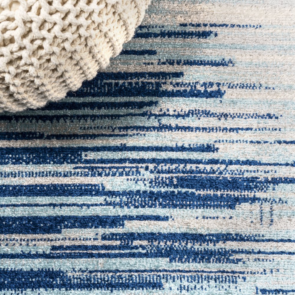 Linear Modern Half Stripe Area Rug. Picture 7
