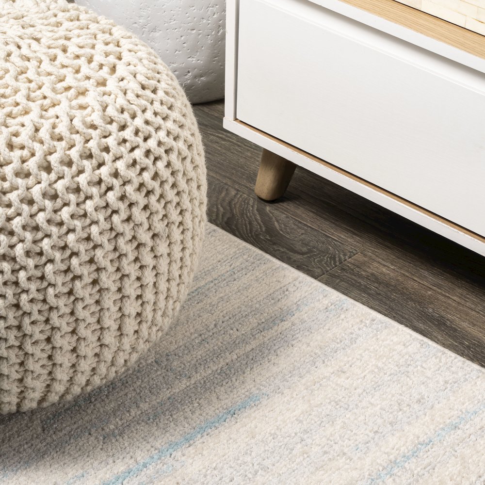 Linear Modern Half Stripe Area Rug. Picture 8