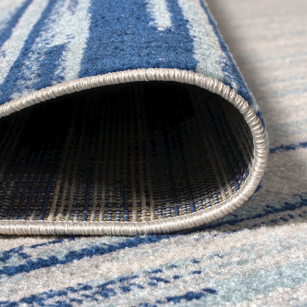 Linear Modern Half Stripe Area Rug. Picture 9