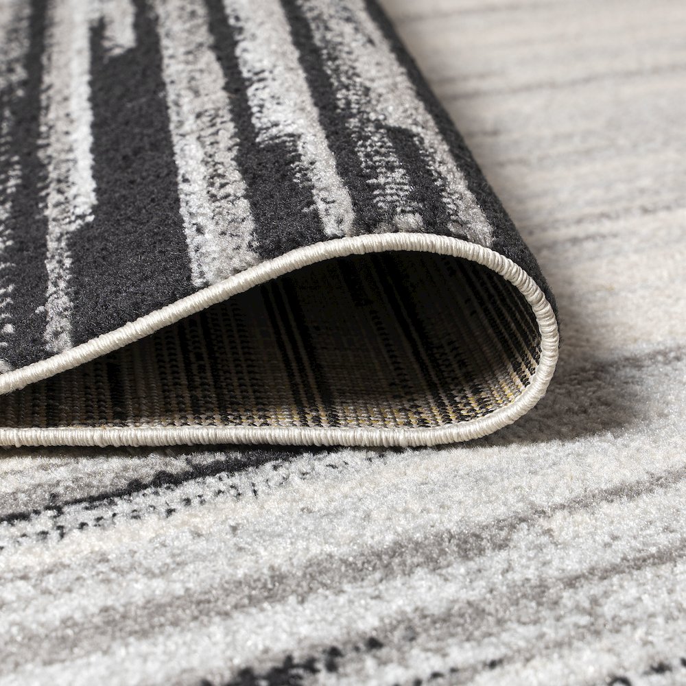 Linear Modern Half Stripe Area Rug. Picture 9