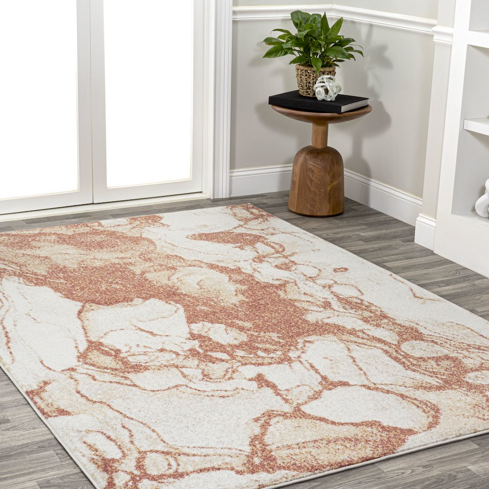Marmo Abstract Marbled Modern Area Rug. Picture 5
