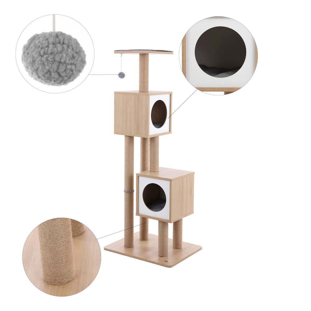 Sawyer 3-Tier Minimalist Jute Cat Tree Condo With Scratching Posts. Picture 6