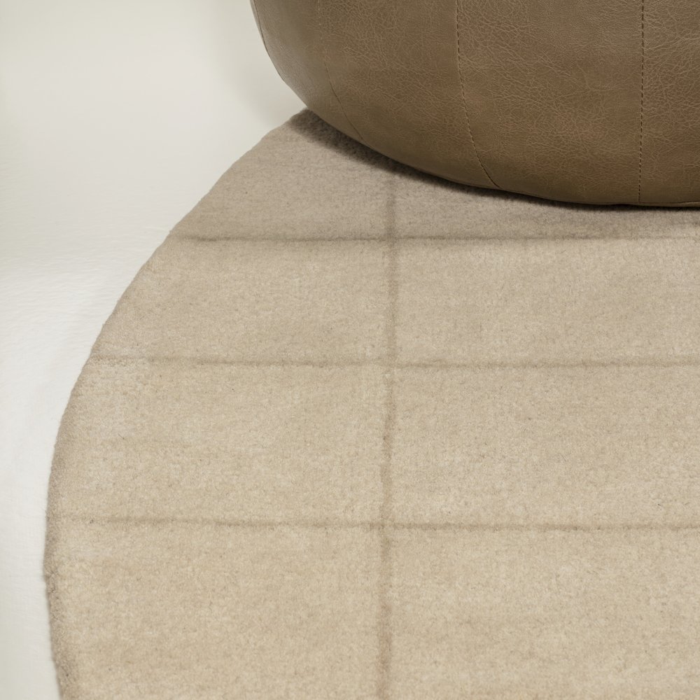 Bean Modern Plaid Grid Handwoven Wool Area Rug. Picture 6