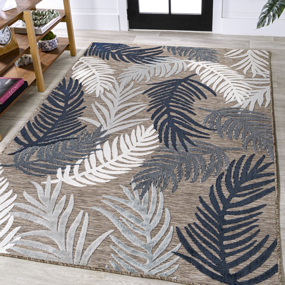 Montego High-Low Tropical Palm Area Rug. Picture 2