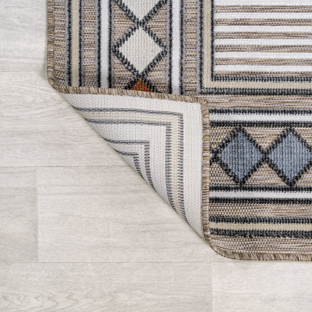 Sebastian High-Low Modern Diamond Border Area Rug. Picture 6