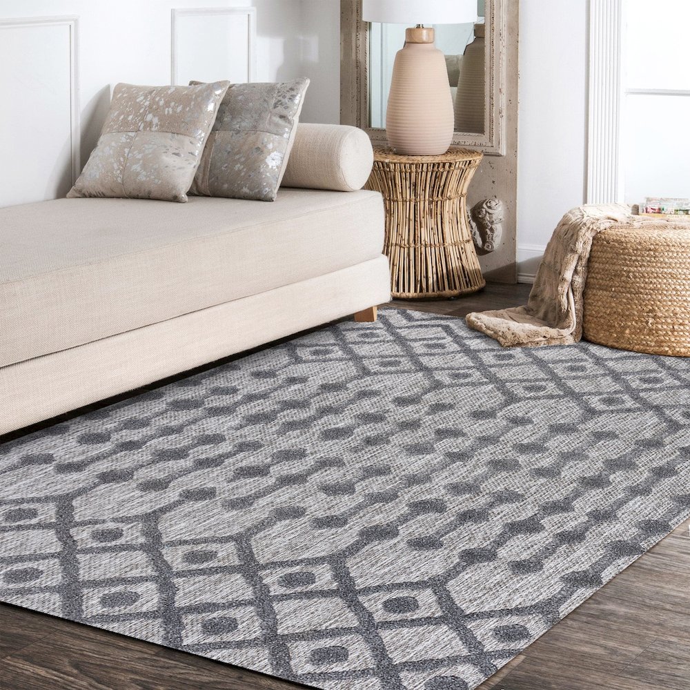 Peralta Moroccan Diamond Indoor/Outdoor Area Rug. Picture 16