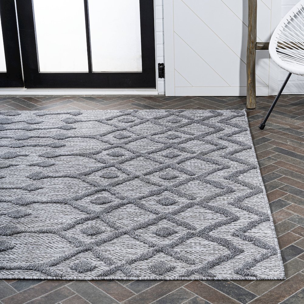 Peralta Moroccan Diamond Indoor/Outdoor Area Rug. Picture 7