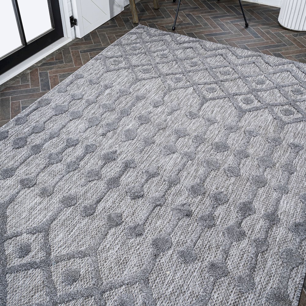 Peralta Moroccan Diamond Indoor/Outdoor Area Rug. Picture 8