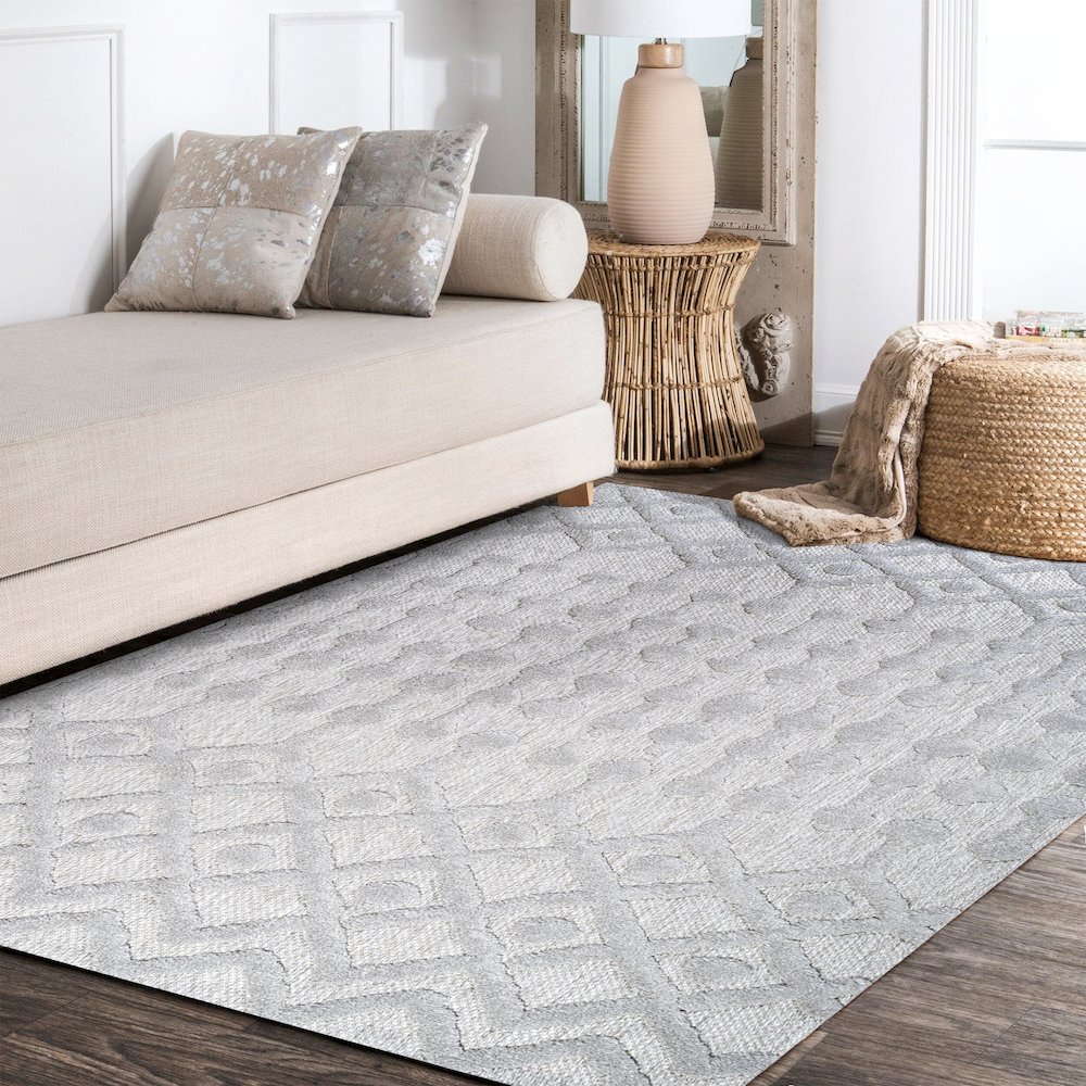 Peralta Moroccan Diamond Indoor/Outdoor Area Rug. Picture 16