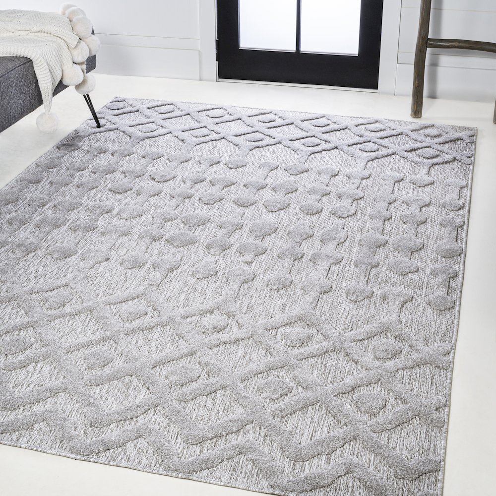 Peralta Moroccan Diamond Indoor/Outdoor Area Rug. Picture 2