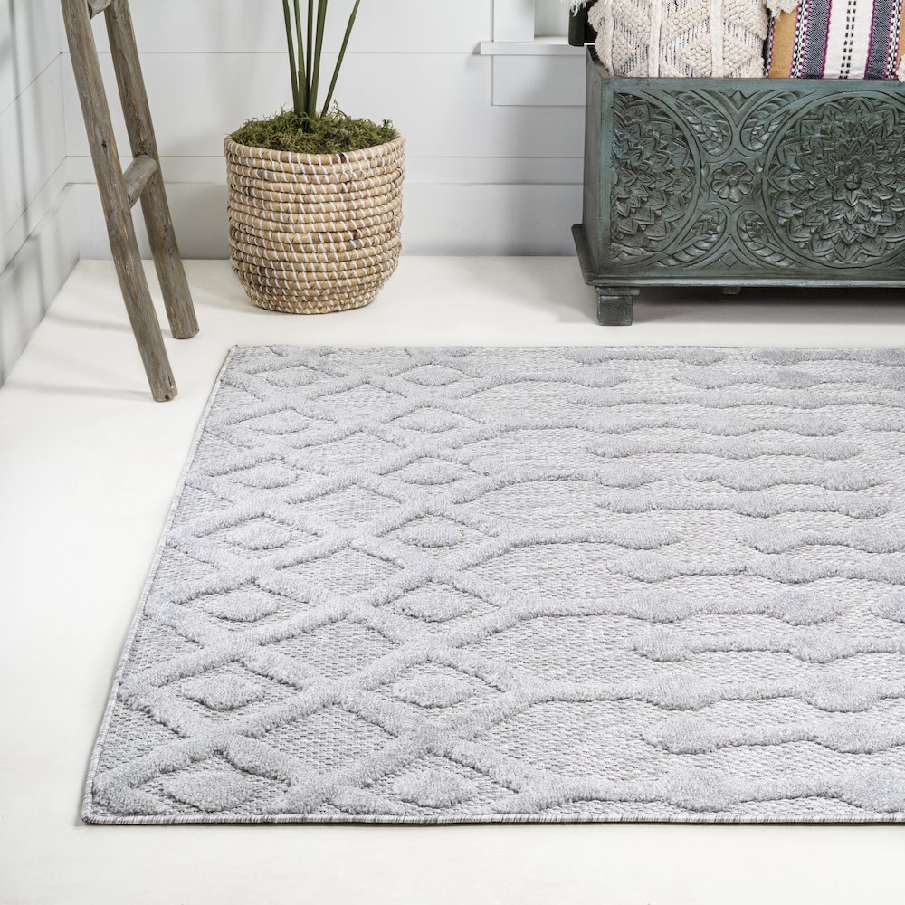 Peralta Moroccan Diamond Indoor/Outdoor Area Rug. Picture 3