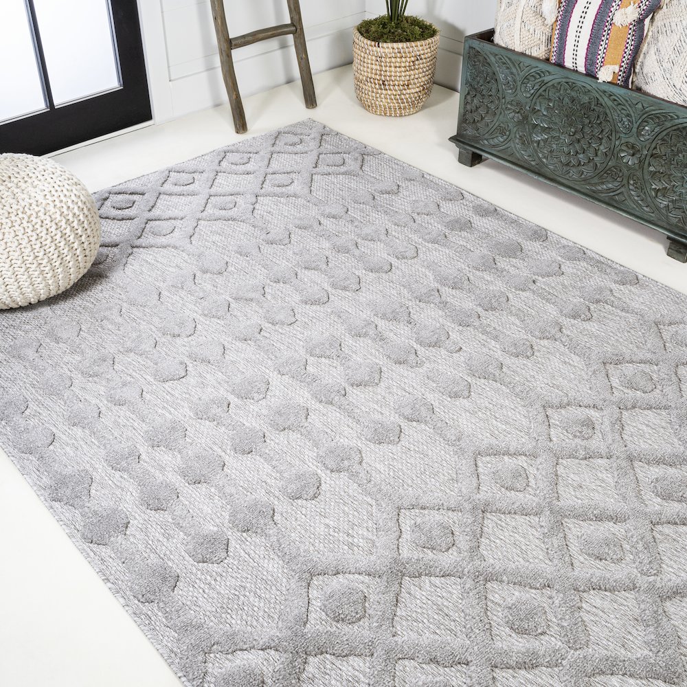 Peralta Moroccan Diamond Indoor/Outdoor Area Rug. Picture 4