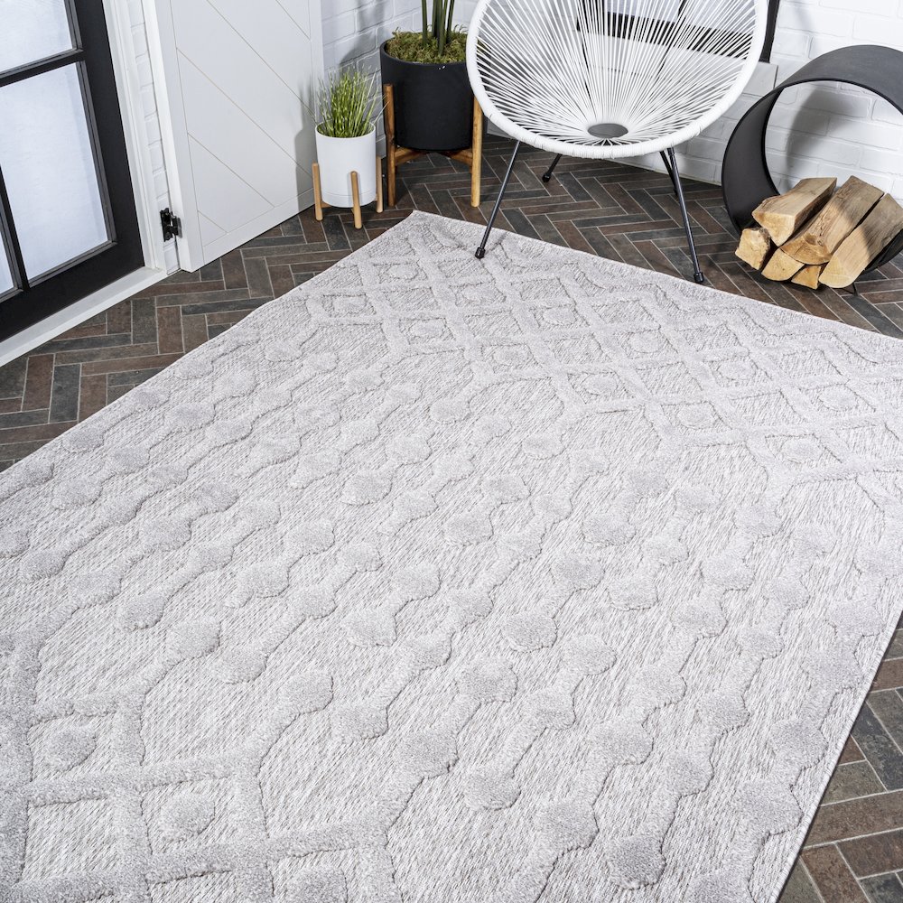 Peralta Moroccan Diamond Indoor/Outdoor Area Rug. Picture 8