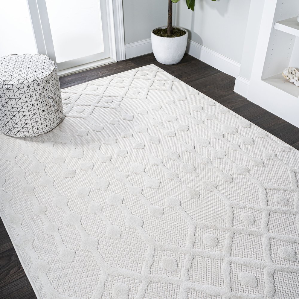 Peralta Moroccan Diamond Indoor/Outdoor Area Rug. Picture 4