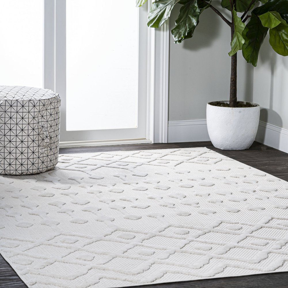 Peralta Moroccan Diamond Indoor/Outdoor Area Rug. Picture 5